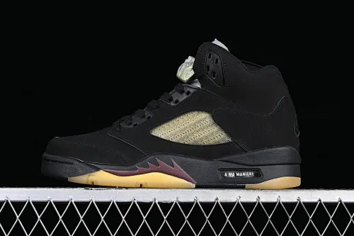 All categories Air Jordan Jordan series basketball shoes Air Jordan 5 pure original version A Ma Maniér x Air Jordan 5 Low AJ5 Joe 5 joint model suede black FD1330-001